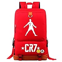 Teens Cristiano Ronaldo Travel Rucksack-Students Lightweight Bookbag Graphic Casual Daypack for Outdoor