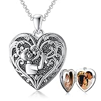 Personalized Heart Friendship Sisters/Mother Daughter/Brother Sister/Father Daughter Locket Necklace That Holds 2 Pictures Sterling Silver Photo Relationship Locket Gift