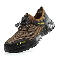 Steel Toe Shoes Men Running Shoes Lightweight Breathable Tennis Shoes Composite Indestructible Sneakers Men's Industry Construction Warehouse Work Shoes