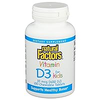 Natural Factors, Vitamin D3 400 IU, Supports Strong Bones, Teeth and Immune Function, 100 tablets (100 servings)