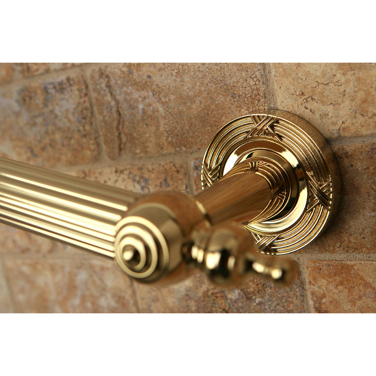 Kingston Brass DR710122 Designer Trimscape Templeton Grab Bar 12-Inch with TL TIP, Polished Brass