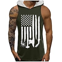 White American Flag Shirt Training Tank Muscle Tops Men Mens Oversized Workout Shirts White Gym Shirt