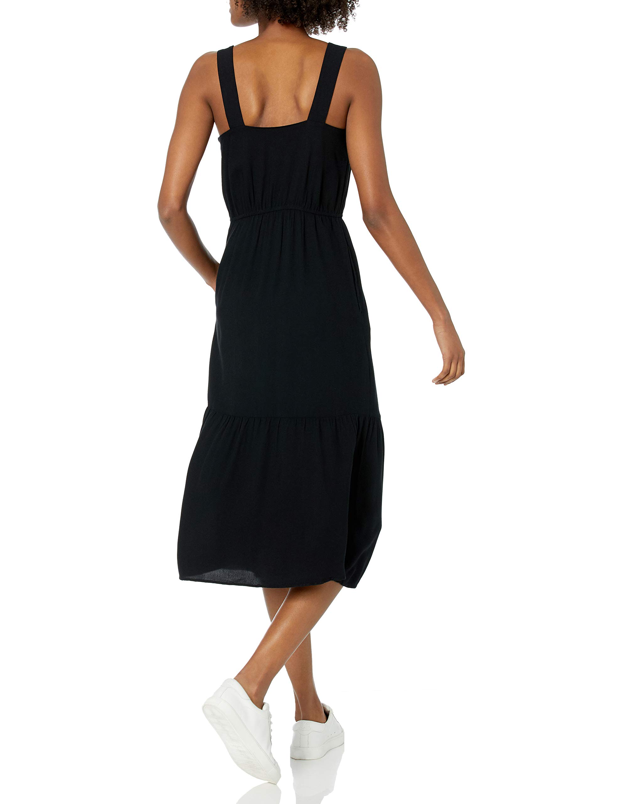 Amazon Essentials Women's Fluid Twill Tiered Midi Summer Dress