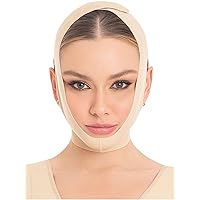 M&D Face Slimming Chin Strap Lipo Compression Garment Mentonera Postquirúrgica Facial Beige M