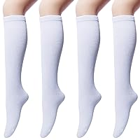 Senker Fashion Women's Knee High Socks, Althletic Socks Casual Cotton Stripes Knit Long Outdoor Sport Socks for Women