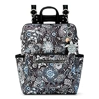 Sakroots womens Eco-twill, Laptop Compartmen Loyola Backpack in Eco Twill Convertible Purse with Adjustable Crossbody Strap Multifunctional Bag, Midnight Seascape, One Size US