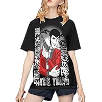 Anime Lupin The Third T Shirt Woman's Casual Round Neck Clothes Summer Baseball Short Sleeves Tee