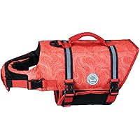 VIVAGLORY Ripstop Dog Life Jacket for Small Medium Large Dogs Boating, Dog Swimming Vest with Enhanced Buoyancy & Visibility, Red