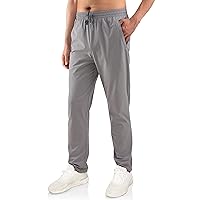 Men's Lightweight Zip Pockets Slim Fit Workout Athletic Active Sports Running Jogger Pants