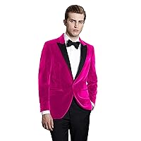 Mens Suit Tuxedo Velvet Slim Fit Jacket Suits Shawl Lapel Daily Blazer Tuxedo Groomsmen Formal Jacets for Party