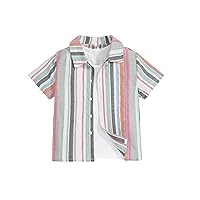 COZYEASE Boys' Tropical Print Shirt Top Button Down Short Sleeve Boho Summer Shirt Top