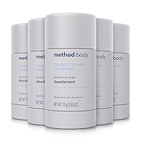 Method Deodorant, Simply Nourish, Aluminum Free, 12 Hour Protection, 2.65 oz (Pack of 5)