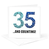 Greeting Card - 35th Anniversary. and Counting. Intricate Numbers Design. - Illustrations