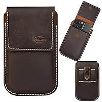 Genuine Leather Phone Holster with Belt Clip | Cell Phone Pouch for iPhone and Smartphone | Cell Phone Holsters Holders | Belt Phone Holder | Cell Phone Case | Leather Phone Case | Belt Pouch
