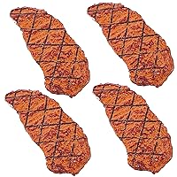 4PCS Lifelike Simulated Mesh Fake Steak Cooked Roast Beef Faux Food Mini Kids Play Food for Kitchen Toys, Photography Props, Display