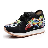 Girl's Embroidery Flower Traveling Shoes Sneaker Kid's Sport Canvas Shoe