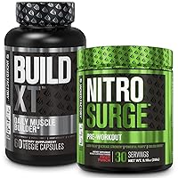 Nitrosurge Pre-Workout in Fruit Punch & Build XT Muscle Building Bundle for Men & Women