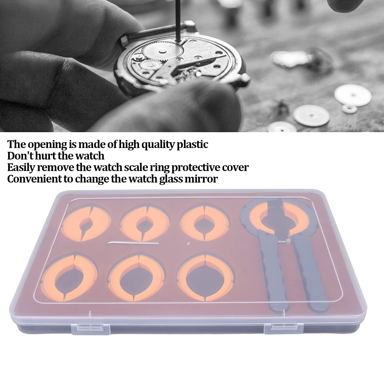 Watch Bezel Ring Opener Kit - Professional Alloy Watch Bezel Remover Watch Repair Tool Kit with Plastic Storage Box for Watchmakers Watch Repairing Protective Cover Removal