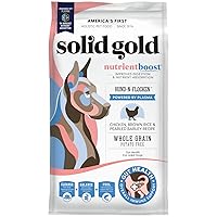 Dry Dog Food for Adult & Senior Dogs - Made with Real Chicken & Brown Rice - NutrientBoost Hund-N-Flocken Healthy Dog Food for Weight Management & Better Digestion