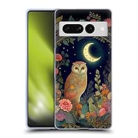Head Case Designs Officially Licensed JK Stewart Owl Crescent Moon Night Garden Key Art Soft Gel Case Compatible with Google Pixel 7 Pro