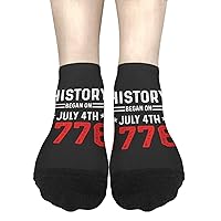 Historyy Began On Julyy 4th 1776 Mens Socks Ankle Presidents Day Ankle For Men Socks Athletic Crew Sock Trendy Socks