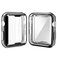 [2-Pack] JULK 44mm Case for Apple Watch SE 2023 / Series 6 / SE/Series 5 / Series 4 Screen Protector, Overall Protective Case TPU HD Ultra-Thin Cover (1 Black+1 Transparent)