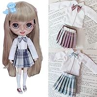 BJD Doll Clothes Shirt + Skirt JK Suit for Blyth,Ob24,Licca,Azone BJD Doll Accessories Clothing (Green)
