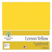 Clear Path Paper - Lemon Yellow Cardstock - 12 x 12 inch - 65Lb Cover - 50 Sheets