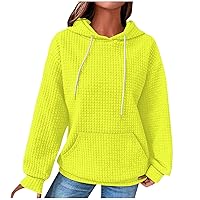 Cute Sweatshirts For Women Women's Fashion Casual Solid Hooded Pullover Long Sleeve Plaid Sweater Top