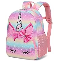 Octsky Unicorn Toddler Backpack for Girls Kids Mini Backpack Small Backpack Travel Bag for Little Girl Preschool and Kindergarten (Medium)