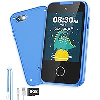 Kids Phone Toy for 3 4 5 6 Year Old, Touchscreen Kids Cell Phone Dual Camera with Music Player Flashlight Puzzle Games Alarm Learning Toys Christmas Birthday Gifts for Boys Ages 3-6 with SD Card Blue