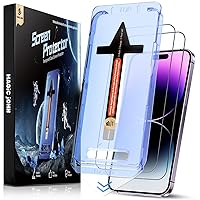 MAGIC JOHN 2 Pack for iPhone 14 Pro Max 6.7 inch Tempered Glass Screen Protector, Auto Dust-Elimination Installation, Bubble Free, Dynamic Island Compatible, HD Clear, Easy Installation