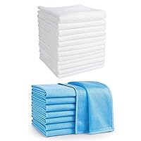 AIDEA Microfiber Glass Cleaning Cloths-8PK, Lint Free Streak Free, Quickly Clean Windows, Glass, Mirrors, Windshields, Stainless Steel, Blue-14”×16”
