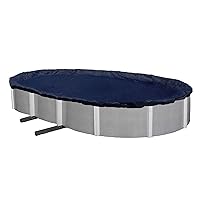 Aboveground Pool Winter Cover, Fits 15’ x 30’ Oval, Solid Blue – Includes Winch and Cable for Easy Installation, Superior Strength & Durability, Treated for UV Protection, WC1530OV