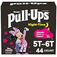 Pull-Ups Girls' Night-Time Potty Training Pants, Size 5T-6T Overnight Training Underwear (46-60 lbs), 44 Ct