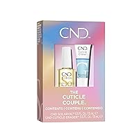 CND Cuticle Couple, SolarOil + Cuticle Eraser, Natural Blend Oils, Moisturizes and Conditions Skin, Gentle Exfoliator, 0.5 fl oz.