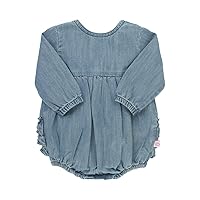 RuffleButts® Baby/Toddler Girls Long Sleeve Bubble Rompers