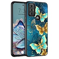 GUAGUA for Moto G Power 2022 Case Glow in The Dark, Moto G Play 2023 Phone Case, Cute Blue Butterfly Noctilucent Luminous Shockproof Protective Case for Moto G Play 2023/Moto G Power 2022 6.5'', Blue