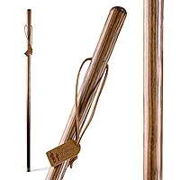 Brazos Straight Pine Wood Walking Stick, Handcrafted Wooden Staff, Hiking Stick for Men and Women, Trekking Pole, Wooden Walking Stick, Made in the USA, 48 Inches, Brown, 4 Foot