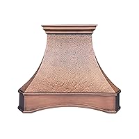 Copper Range Hood for Kitchen, with Profession Stainless Steel Vent Liner, 4-Speed Exhaust Fan, LED Lights & Dishwasher-Safe Baffle Filters, 36