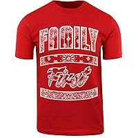 ShirtBANC Family First Mens Graphic Shirt, Paisley Bandana Tee Mi Familia, S-3XL