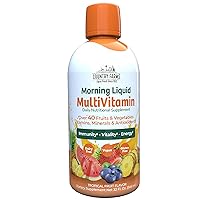 COUNTRY FARMS Morning Liquid Multivitamin, Vitamins and Minerals for Immune Support and Energy, Vitamin B Complex Super, Herbal Blend, Vegan, Gluten Free, Dairy Free, Tropical Fruit Flavor, 32 fl oz