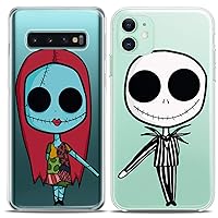 Matching Couple Cases Compatible for Samsung S23 S22 Ultra S21 FE S20 Note 20 S10e A50 A11 A14 Clear Nightmare Undead Couple Forever Christmas Girlfriend Her Relationship Silicone Cover Cute