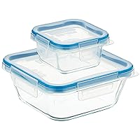 Snapware 781147733579 Total Solution Glass Food Storage Containers Set with Plastic Lids, 4 PC