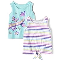 The Children's Place Baby Toddler Girls Tie Front Tank Top 2 Pack