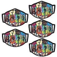 Color Acoustic And Guitars Print Face Mask,Covers Fullface Anti-Dust,Unisex,Washable,Breathable,Reusable Safety Masks