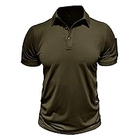 Mens Collared Shirts Short Sleeve Regular Fit Casual Golf Shirt Moisture Wicking Athletic Tee Casual Summer T-Shirt A1