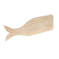 Creative Co-Op Mango Wood Whale Shaped Cheese and Cutting Board, Natural