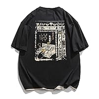 Aelfric Eden Men’s Japanese Casual Short- Sleeves Graphic Print Shirts Unisex Vintage Tee