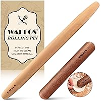 Walfos French Rolling Pin Set - Natural Wooden Rolling Pins (8inch, 15.7inch), Baking Dough Roller for Pizza, Pie, Pasta, Bread, Pastry, No Coating